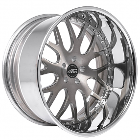 19" Staggered AC Forged Wheels AC818 Double Dark Tint with Chrome Lip Three Piece Rims