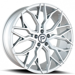 20" Pinnacle Wheels P306 Mystic Silver Machined Rims