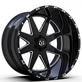 22" TIS Wheels 551BM Gloss Black Milled Off-Road Rims