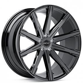 20" Staggered Inovit Wheels YSM-099 Revolve Black with Machined Face and Milled Dark Tint Rims