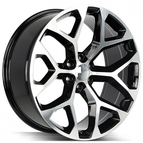 26" Strada Wheels Snowflake Gloss Black Machined OEM Replica Rims