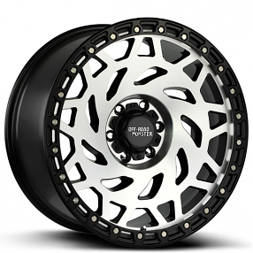 20" Off Road Monster Wheels M50 Gloss Black Machined with Black Ring Rims