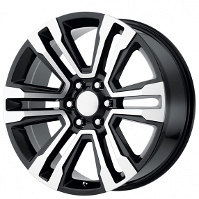 24" OE Creations Wheels PR182 Gloss Black Machined Rims