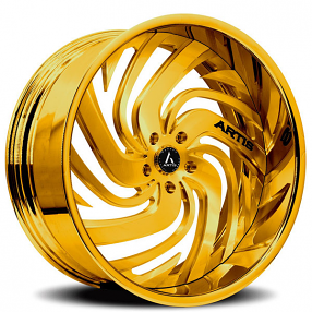 19" Staggered Artis Forged Wheels Fillmore Gold Rims
