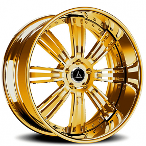 19" Staggered Artis Forged Wheels Grino Gold Rims