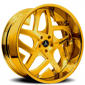 20" Staggered Artis Forged Wheels Pueblo Gold Rims