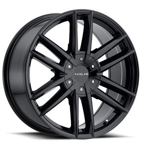 22" Raceline Wheels 158B Impulse Gloss Black Rims 