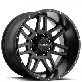 20" Raceline Wheels 931B Injector Satin Black Off-Road Rims 