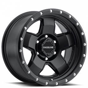 17" Raceline Wheels 937B Combat Satin Black Off-Road Rims 