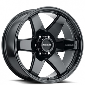 18" Raceline Wheels 942B Addict Gloss Black Off-Road Rims 