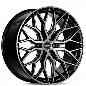 24" Vossen Wheels HF6-3 Brushed Gloss Black Rims 