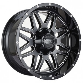20" Impact Off-Road Wheels 806 Gloss Black with Milled Windows Rims