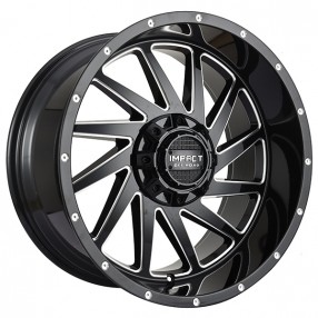 20" Impact Off-Road Wheels 811 Gloss Black with Milled Windows Rims