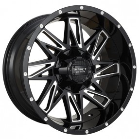 20" Impact Off-Road Wheels 814 Gloss Black with Milled Windows Rims