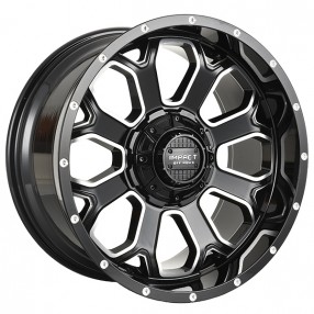 20" Impact Off-Road Wheels 818 Gloss Black with Milled Windows Rims