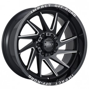 22" Impact Off-Road Wheels 824 Gloss Black with Milled Windows Rims
