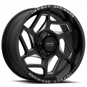 20" Impact Off-Road Wheels 826 Gloss Black with Milled Windows Rims