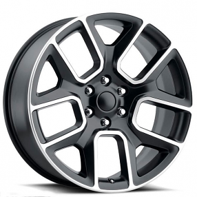 22" Dodge Ram 1500 Wheels FR 76 Satin Black Machined Face OEM Replica Rims