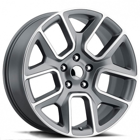 22" Dodge Ram 1500 Wheels FR 76 Grey Machined Face OEM Replica Rims (5 and 6 lugs)