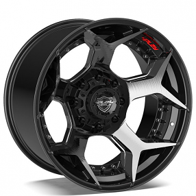 20" 4Play Wheels 4P50 Brushed Black Deep Concave Off-Road Rims 
