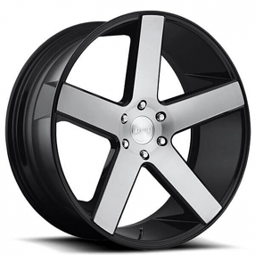 24" Dub Wheels Baller S217 Gloss Black with Brushed Face Rims 