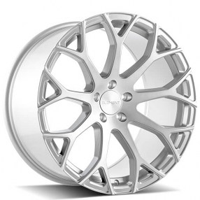 22" Staggered Element Wheels EL99 Brushed Silver Rims