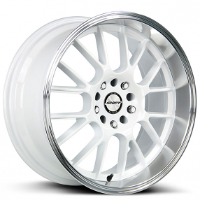 18" Shift Wheels Crank White with Polished Lip Rims