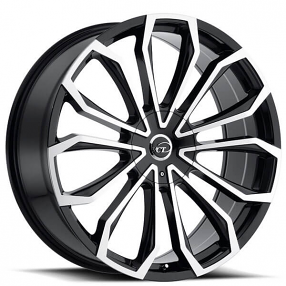 24" VCT Wheels V78 Black Machined Rims 