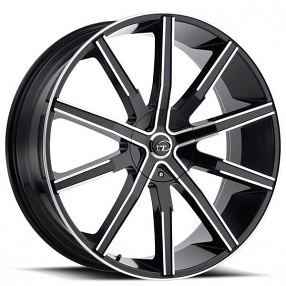 22" VCT Wheels V80 Black Machined Rims 
