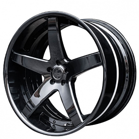 24" AC Forged Wheels ACS405 Full Gloss Black Three Piece Rims 