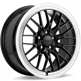 19" Staggered Ace Alloy Wheels AFF04 Gloss Piano Black with Diamond Lip Flow Formed Rims