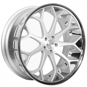 20" Staggered Azad Wheels AZ99 Silver with Chrome SS Lip Polaris Slingshot / 3-Wheeler Rims