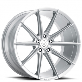 20" Staggered Blaque Diamond Wheels BD-11 Gloss Silver Rims