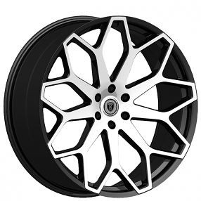 24" Borghini Wheels B28 Black Machined Rims