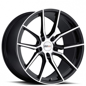 19" Staggered Cray Wheels Spider Gloss Black with Mirror Cut Face Rotary Forged Rims 