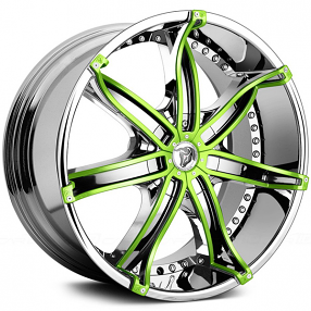24" Diablo Wheels DNA Chrome with Custom Finish Inserts Rims