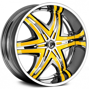 22x8.5" Diablo Wheels Elite Chrome with Custom Finish Inserts Rims