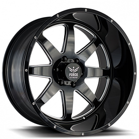20" Force Off-Road Wheels F06 Black Milled Rims