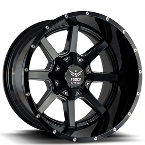 20" Force Off-Road Wheels F08 Black Milled Rims