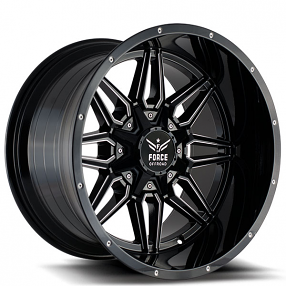 20" Force Off-Road Wheels F10 Black Milled Rims