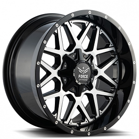 20" Force Off-Road Wheels F14 Machined Black Rims