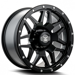 17" Force Off-Road Wheels F20 Matte Black Rims