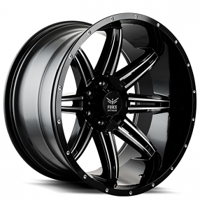20" Force Off-Road Wheels F32 Black Milled Rims 