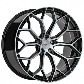 22" Staggered Gianelle Wheels Monte Carlo Gloss Black with Machined Face Rims 