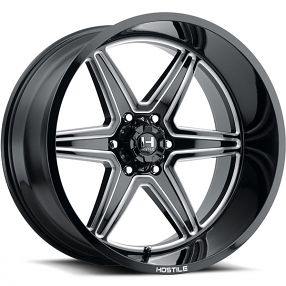 20" Hostile Wheels H117 Venom Gloss Black with Milled Accents Off-Road Rims