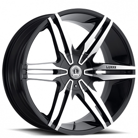 22" Luxxx Alloys Wheels Lux16 Gloss Black Machined Rims