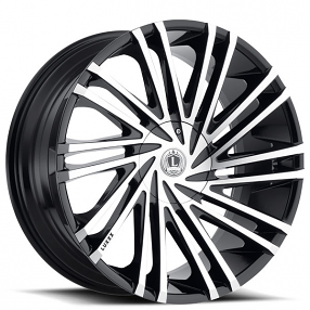 20" Luxxx Alloys Wheels Lux17 Gloss Black Machined Rims