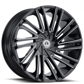 20" Luxxx Alloys Wheels Lux17 Gloss Black Milled Rims 