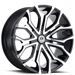 24" Luxxx Alloys Wheels Lux19 Gloss Black Machined Rims
