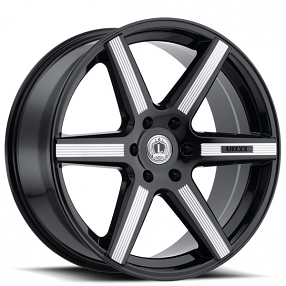 22" Luxxx Alloys Wheels Lux20 Gloss Black Milled Rims